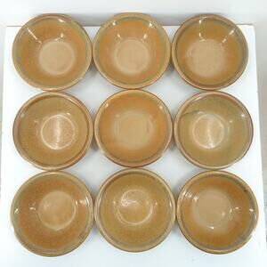 Studio Nova Copper Suite Stoneware Soup Cereal Bowls Glossy Mottled Brown Set 9